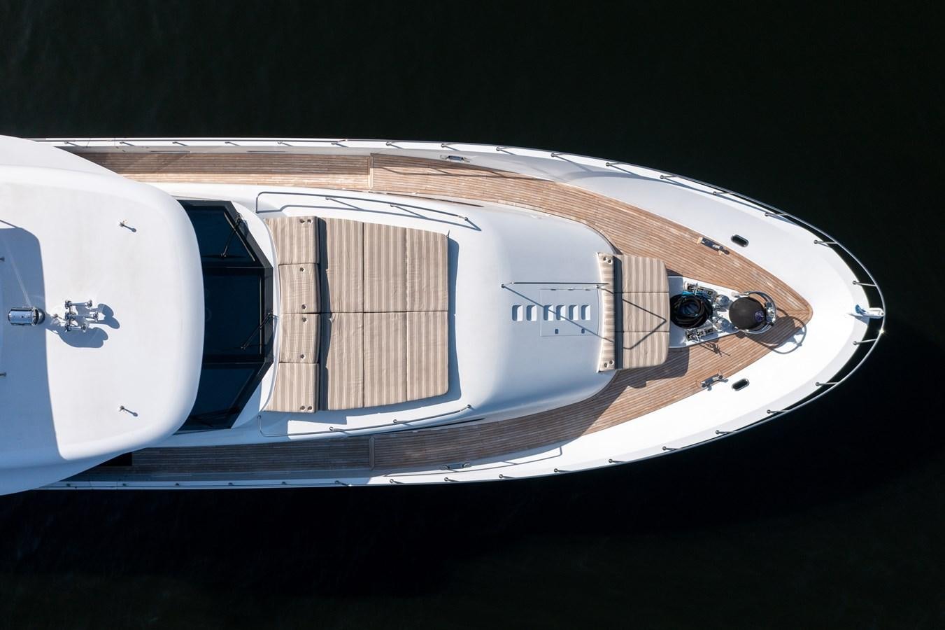 a white car with a black door aboard REPOSADO Yacht for Sale