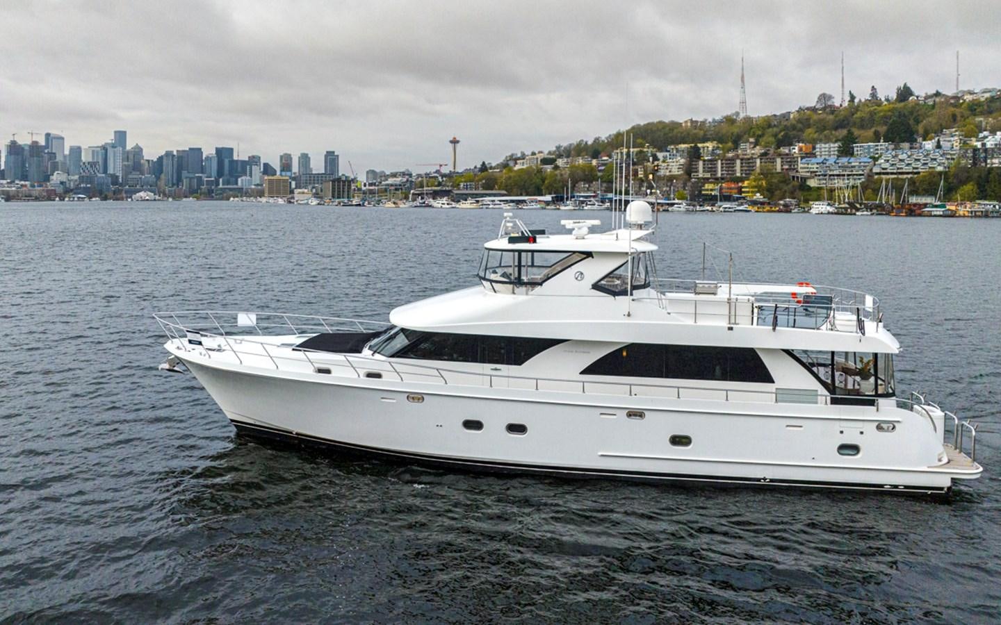 a white yacht on the water aboard COCONUT Yacht for Sale