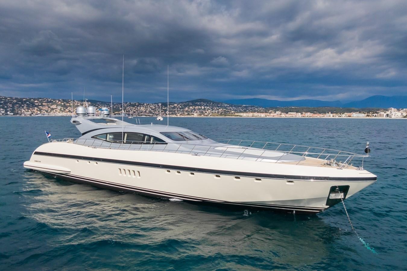 a white boat in the water aboard TECHNOMARINE Yacht for Sale