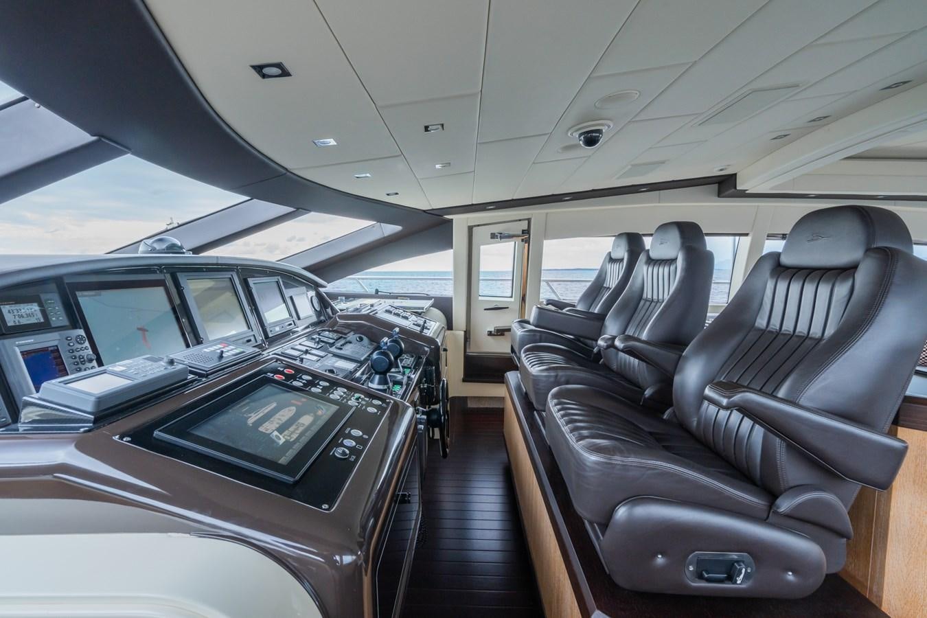 inside of a vehicle with seats and screens aboard TECHNOMARINE Yacht for Sale