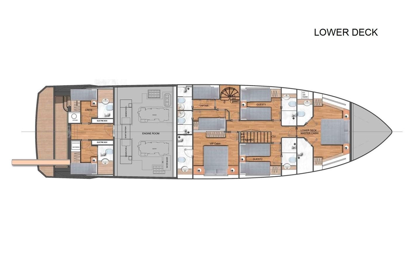 diagram, engineering drawing aboard AEGEAN EXPLORER 26M/02 Yacht for Sale