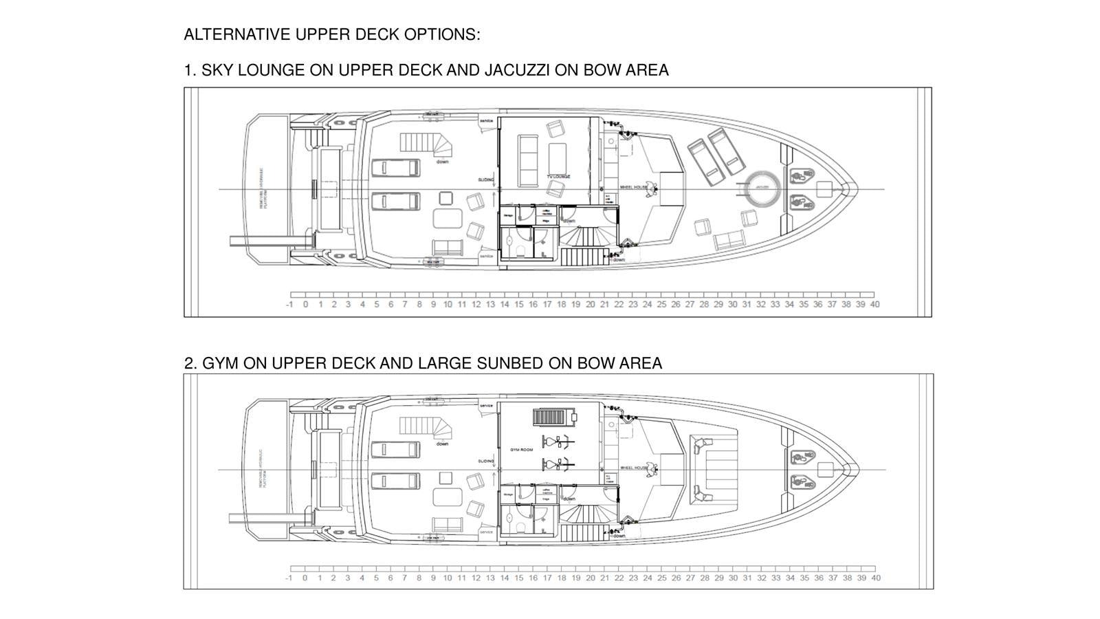 diagram, engineering drawing aboard AEGEAN EXPLORER 26M/02 Yacht for Sale