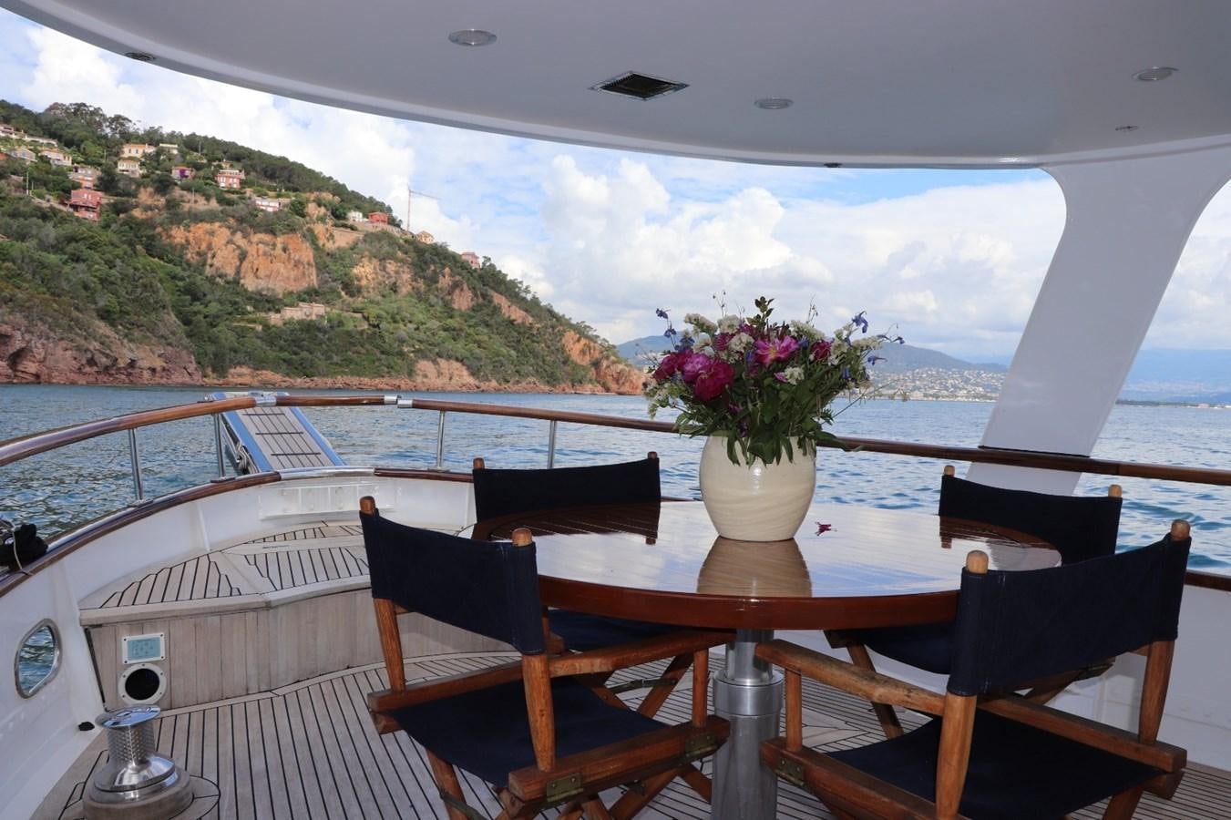 a table and chairs on a boat aboard SEALORD Yacht for Sale