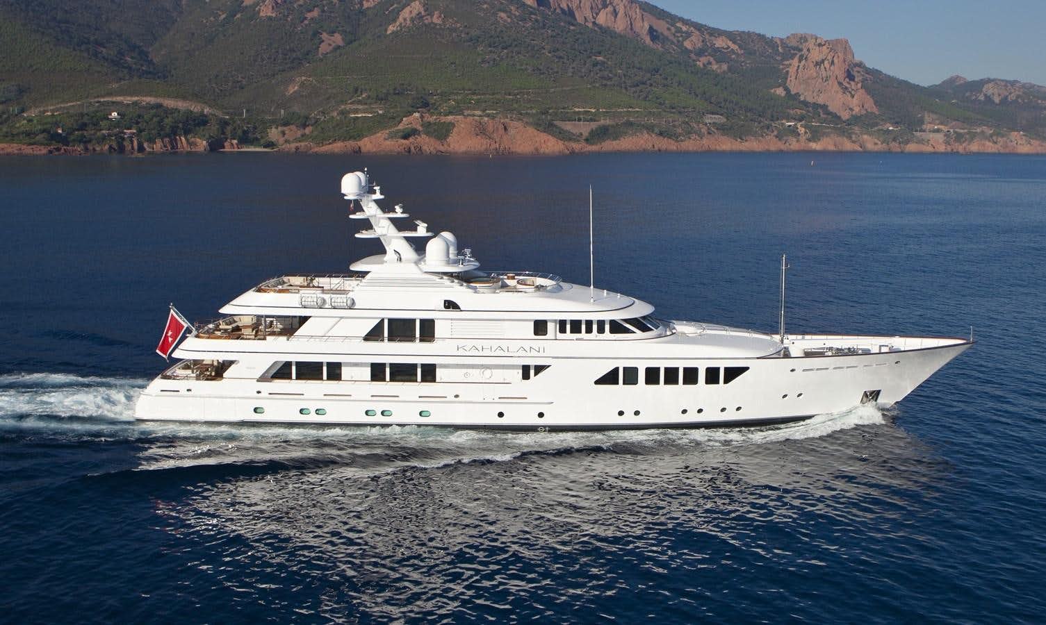 a boat on the water aboard KAHALANI Yacht for Sale