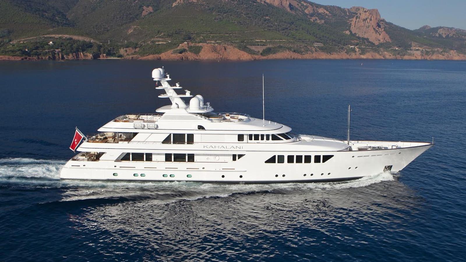 a boat on the water aboard KAHALANI Yacht for Sale