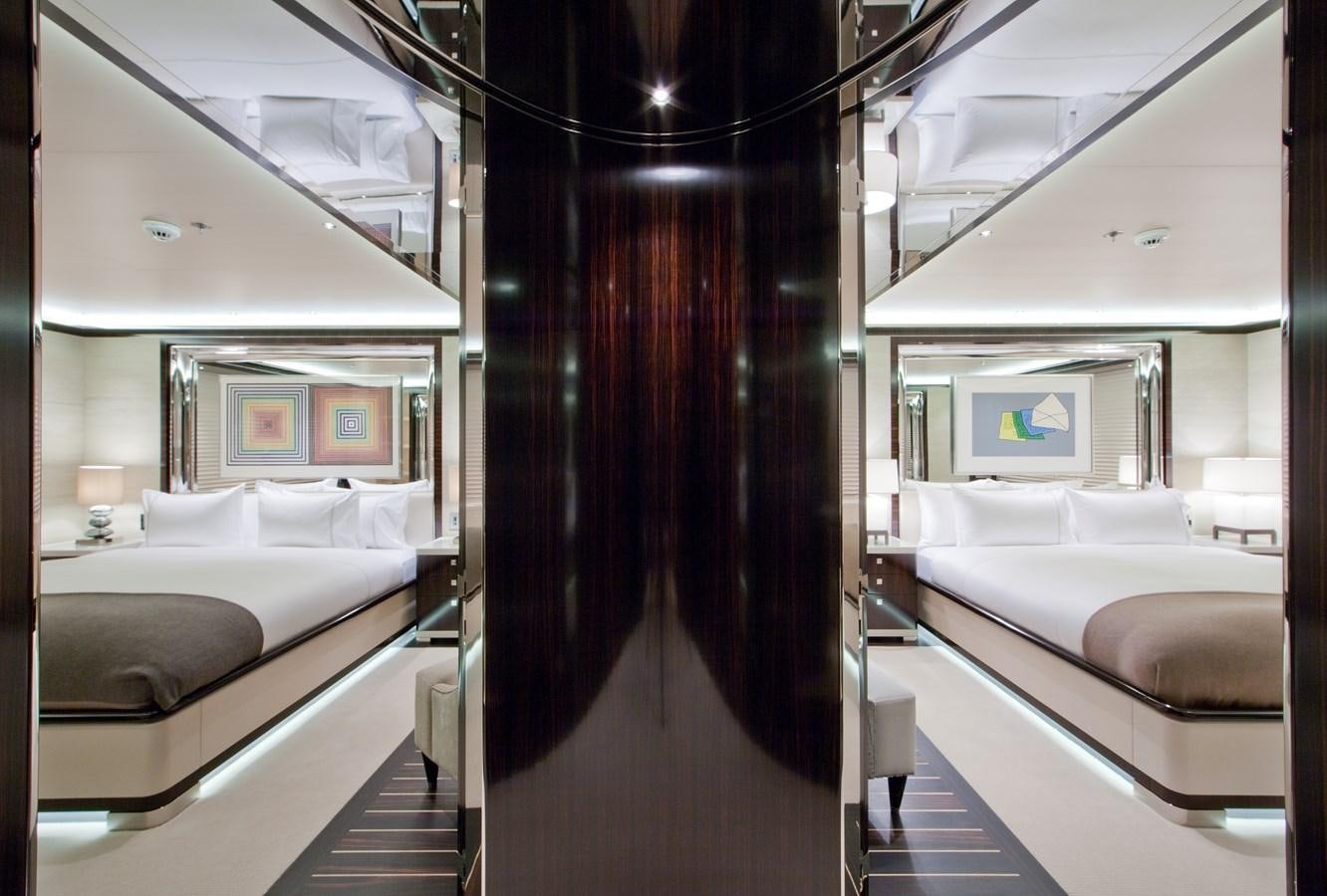 a curtain is in front of a window aboard KAHALANI Yacht for Sale