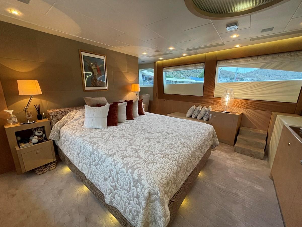 a room with two beds aboard ESPRESSO Yacht for Sale
