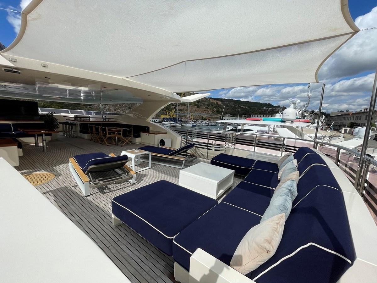 a view of a plane wing and a runway aboard ESPRESSO Yacht for Sale