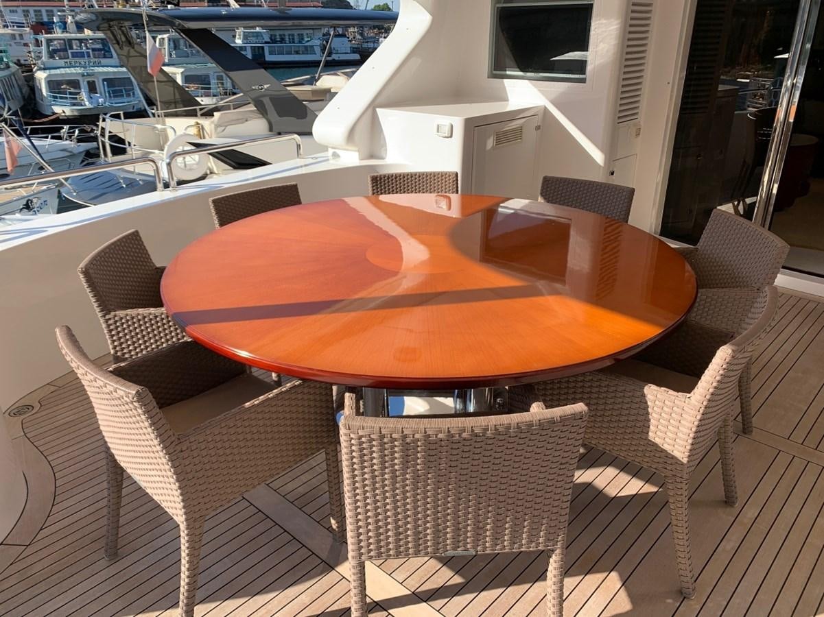 a table and chairs in a room aboard DREAM ON II Yacht for Sale