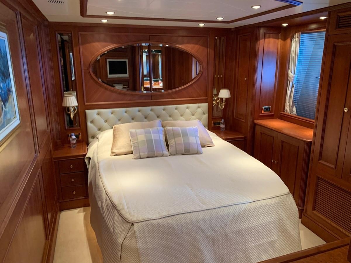 a bed in a room aboard DREAM ON II Yacht for Sale