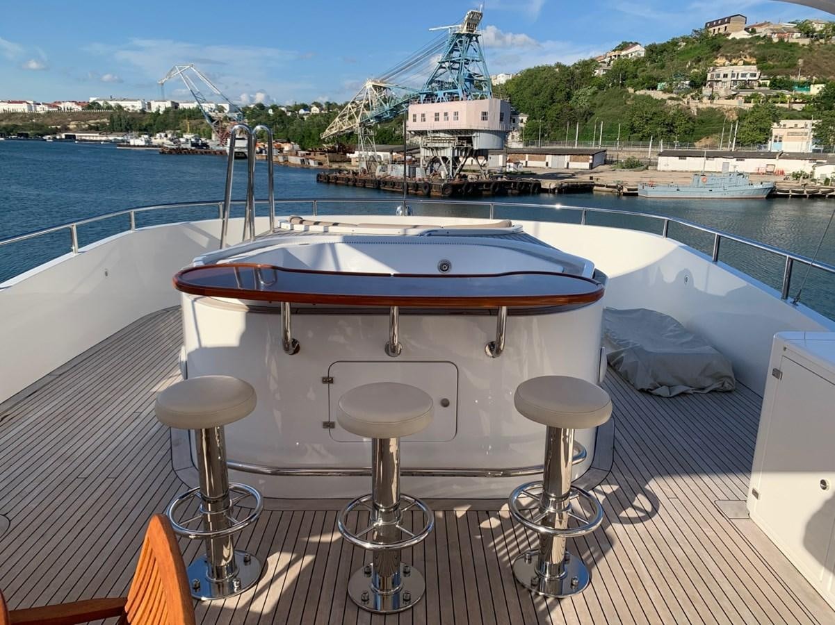 a table on a boat aboard DREAM ON II Yacht for Sale