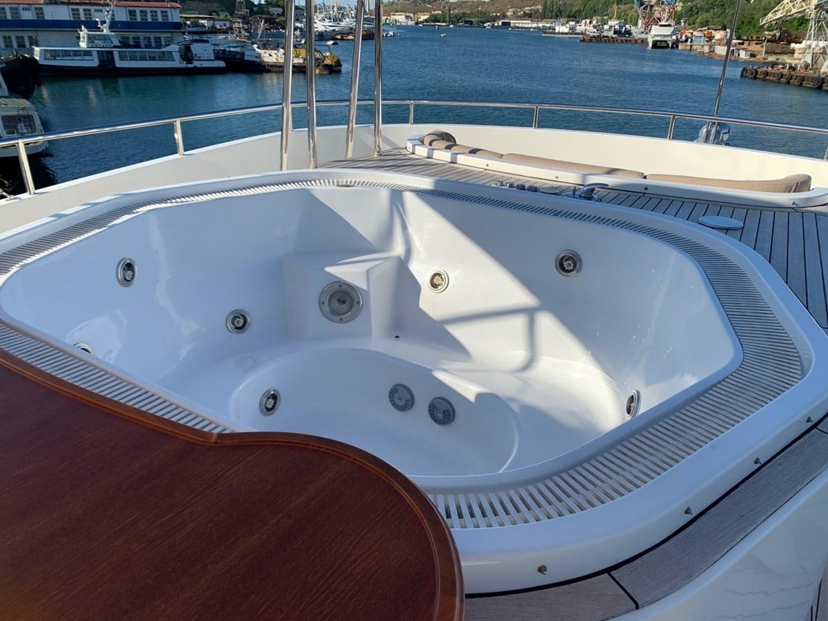 the front of a boat aboard DREAM ON II Yacht for Sale