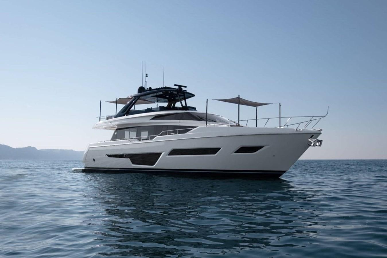 a white yacht in the water aboard FERRETTI 920/29 Yacht for Sale