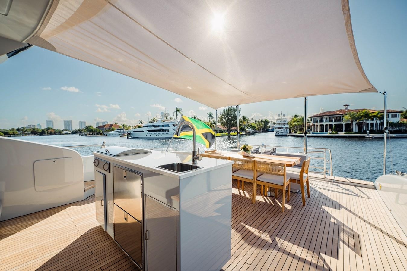 a boat on a deck aboard 7 KNOTS Yacht for Sale
