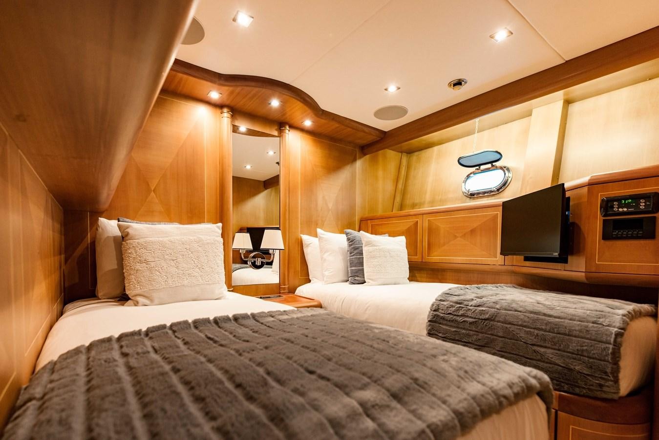 a room with two beds aboard 7 KNOTS Yacht for Sale