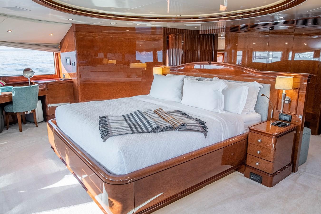 a bed in a cabin aboard CHECKMATE Yacht for Sale
