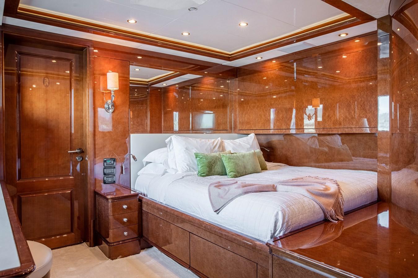 a bed in a room aboard CHECKMATE Yacht for Sale