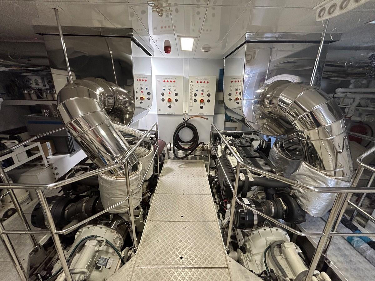 a room with machinery aboard YES Yacht for Sale