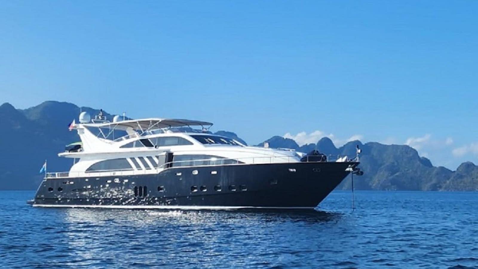 a boat on the water aboard BLUE SAPPHIRE Yacht for Sale