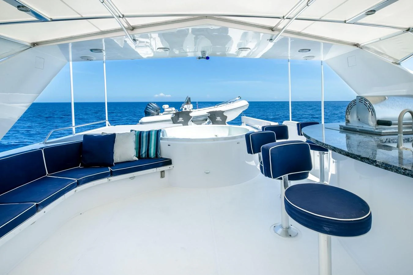 a boat on a boat aboard CHECKERED PAST Yacht for Sale