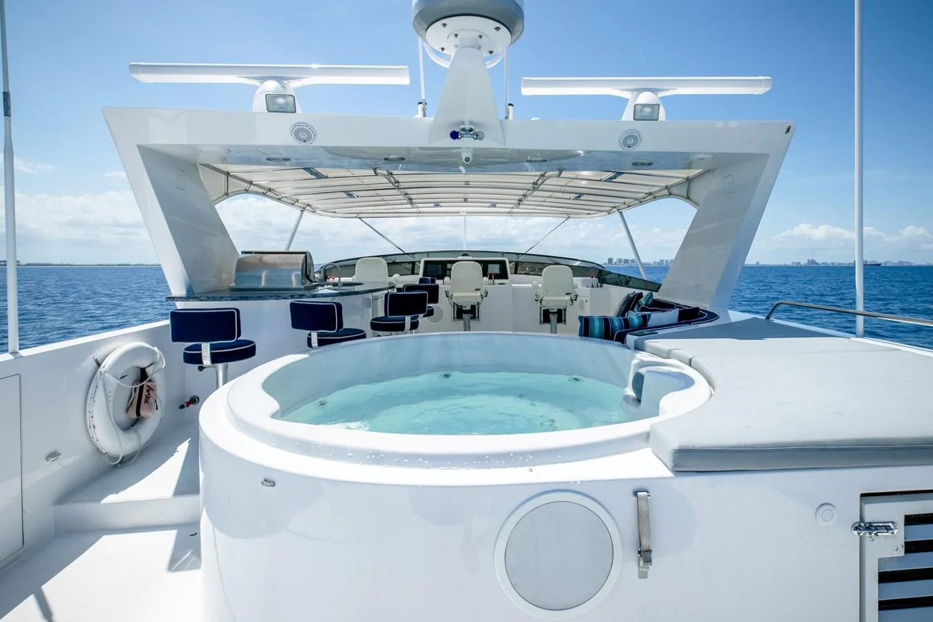 a boat on the water aboard CHECKERED PAST Yacht for Sale