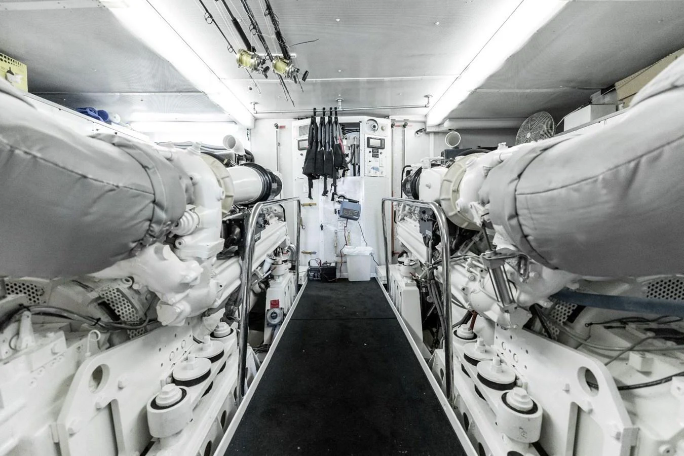 a room full of tanks aboard CHECKERED PAST Yacht for Sale