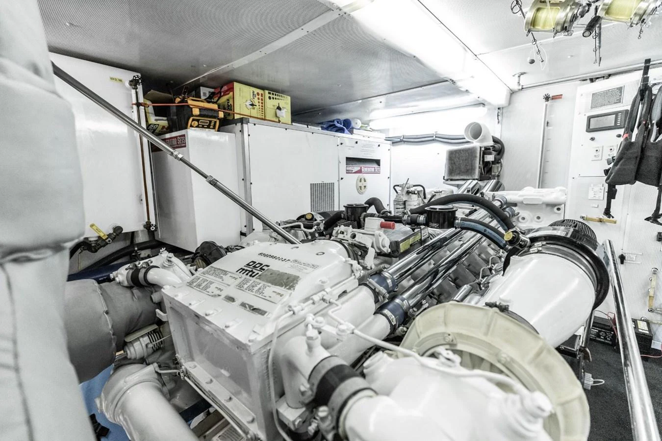 a room with several machines aboard CHECKERED PAST Yacht for Sale