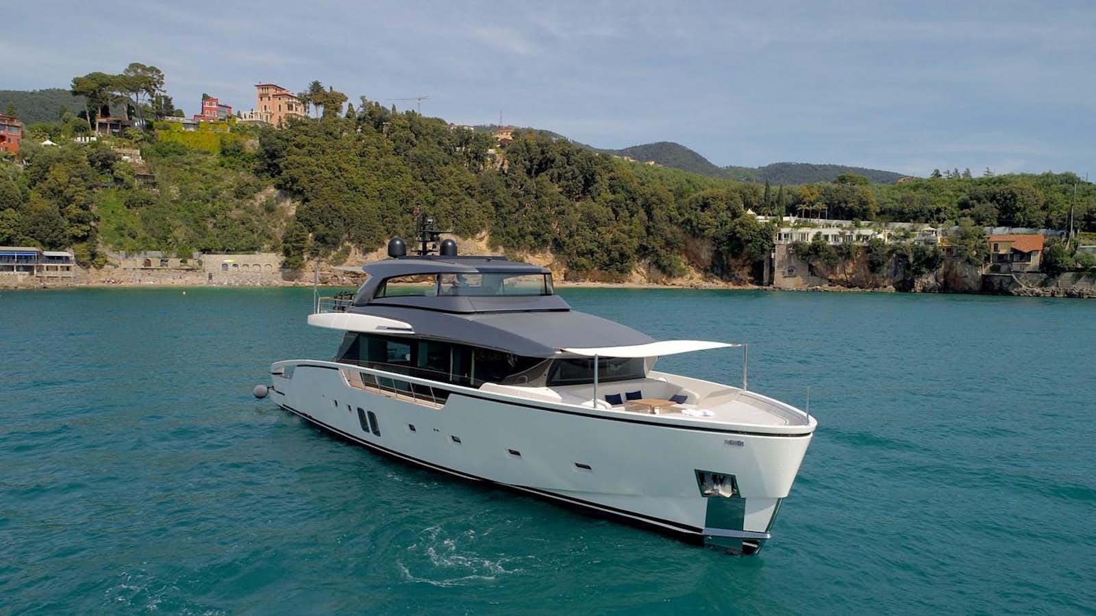 a boat in the water aboard ESTIA Yacht for Sale