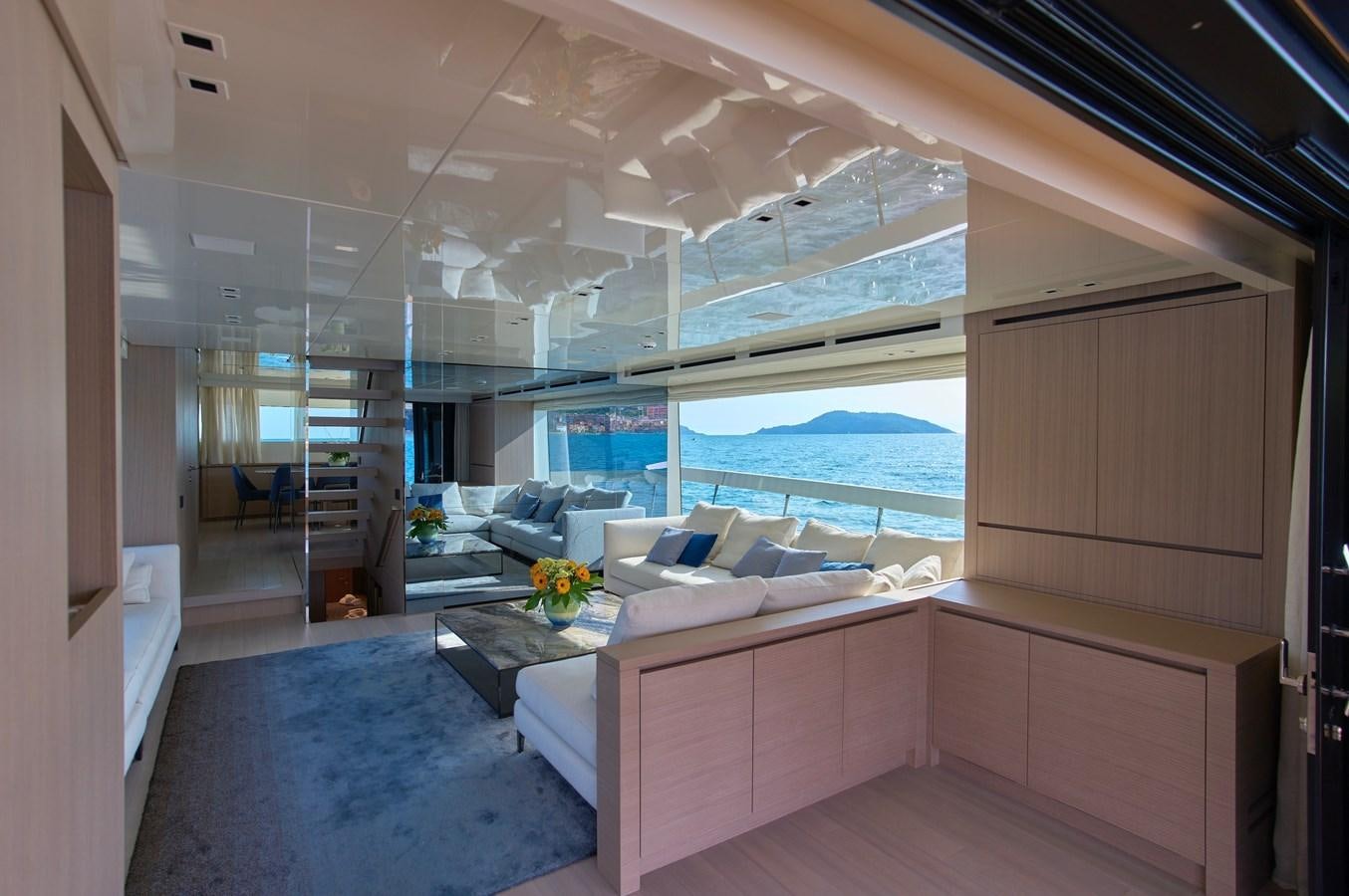 a room with a couch and a table aboard ESTIA Yacht for Sale