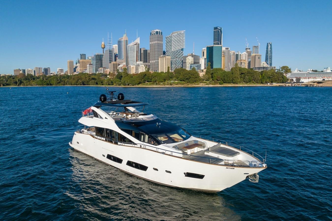 a boat on the water aboard ULTRAVIOLET Yacht for Sale