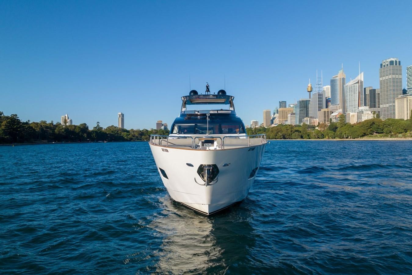 a boat on the water aboard ULTRAVIOLET Yacht for Sale