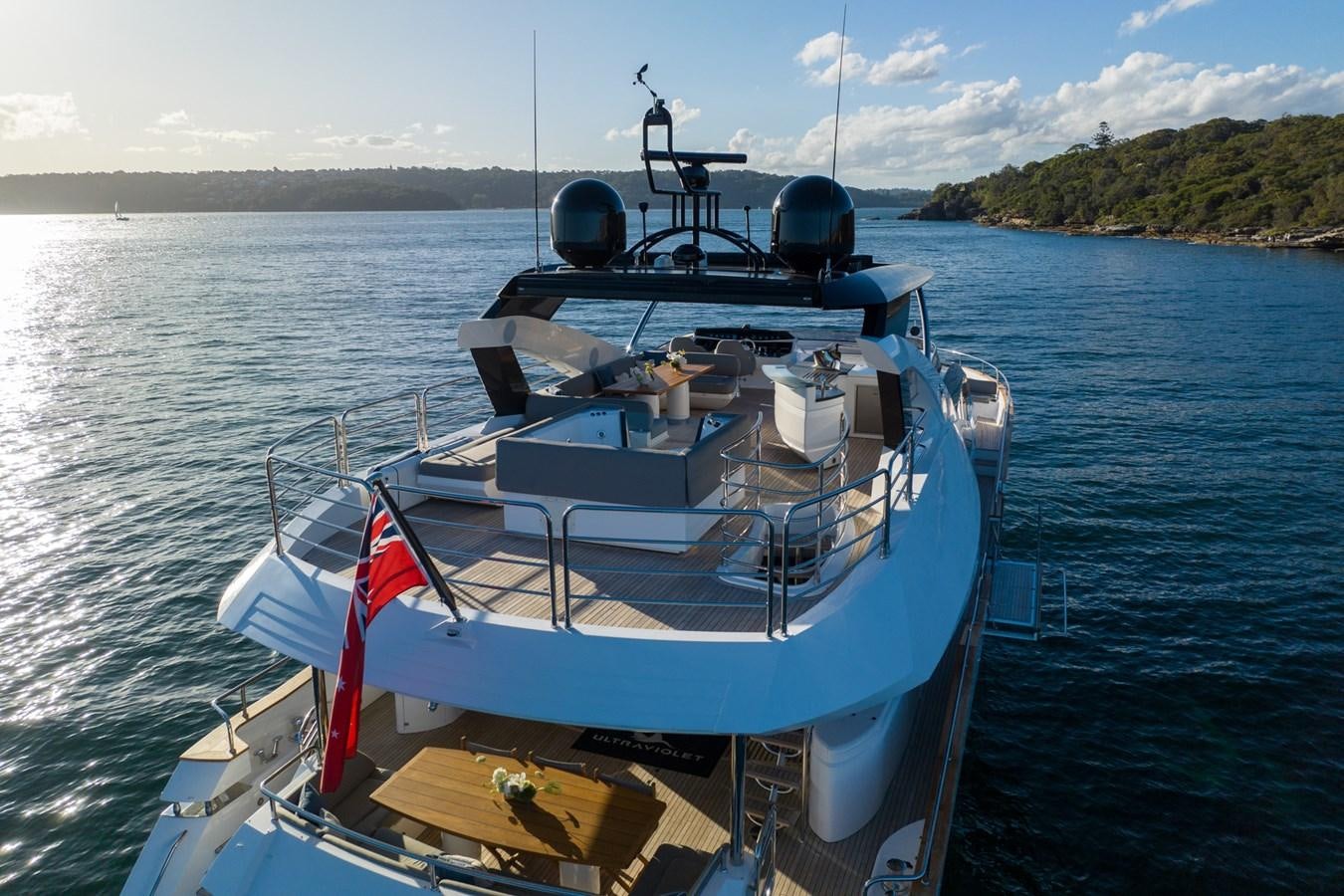 a boat on the water aboard ULTRAVIOLET Yacht for Sale