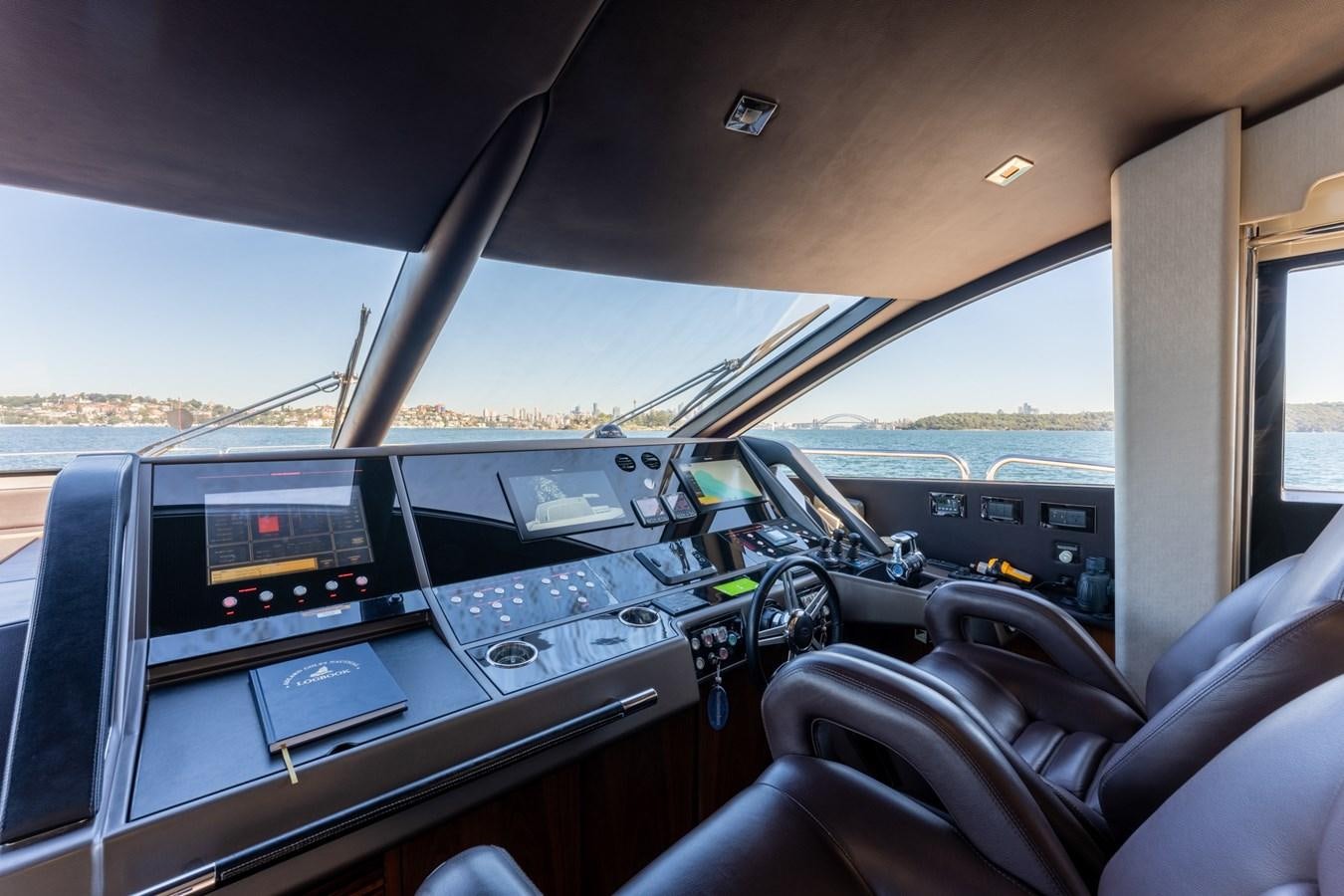inside of a car aboard ULTRAVIOLET Yacht for Sale