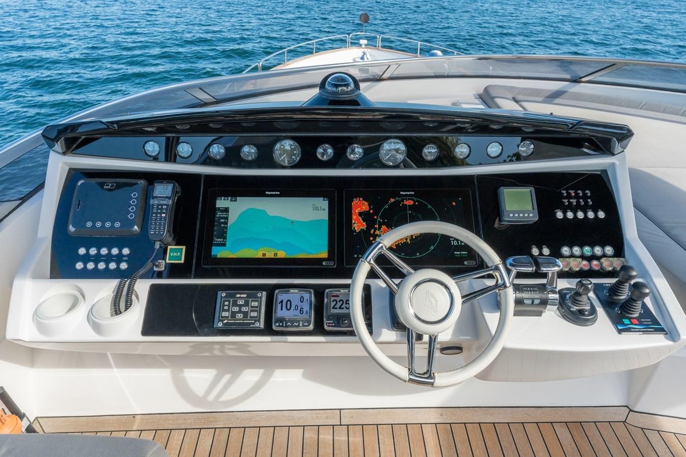 the inside of a cockpit of a plane aboard ULTRAVIOLET Yacht for Sale