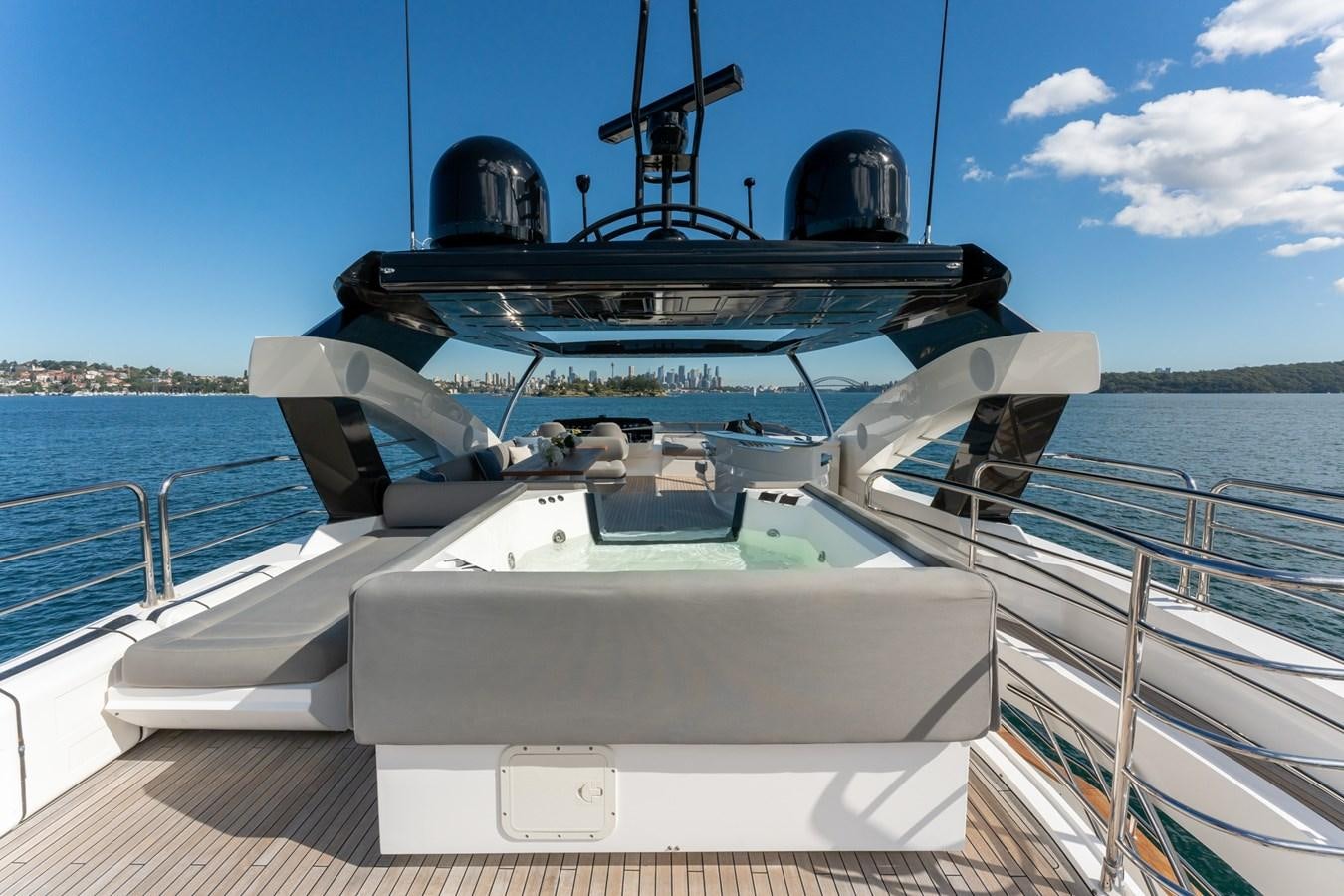 a boat on a body of water aboard ULTRAVIOLET Yacht for Sale