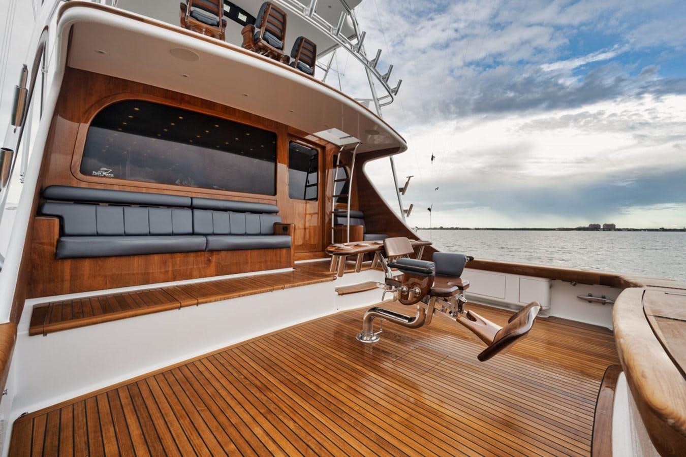 a boat on a deck aboard FULL TIME Yacht for Sale