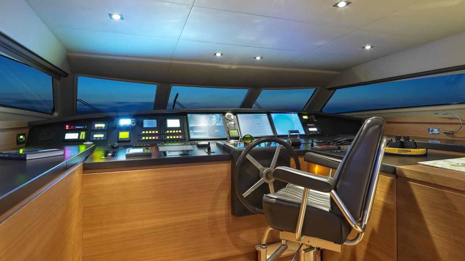 a room with a large desk and chairs aboard SANSARA Yacht for Sale