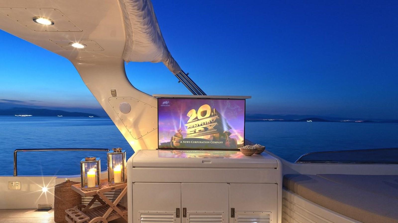 a boat with a painting on the front aboard SANSARA Yacht for Sale