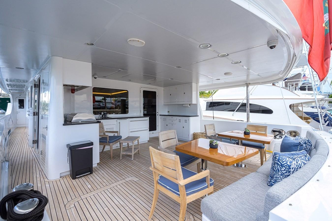 a living room with a couch and a table aboard LACEY KAY Yacht for Sale
