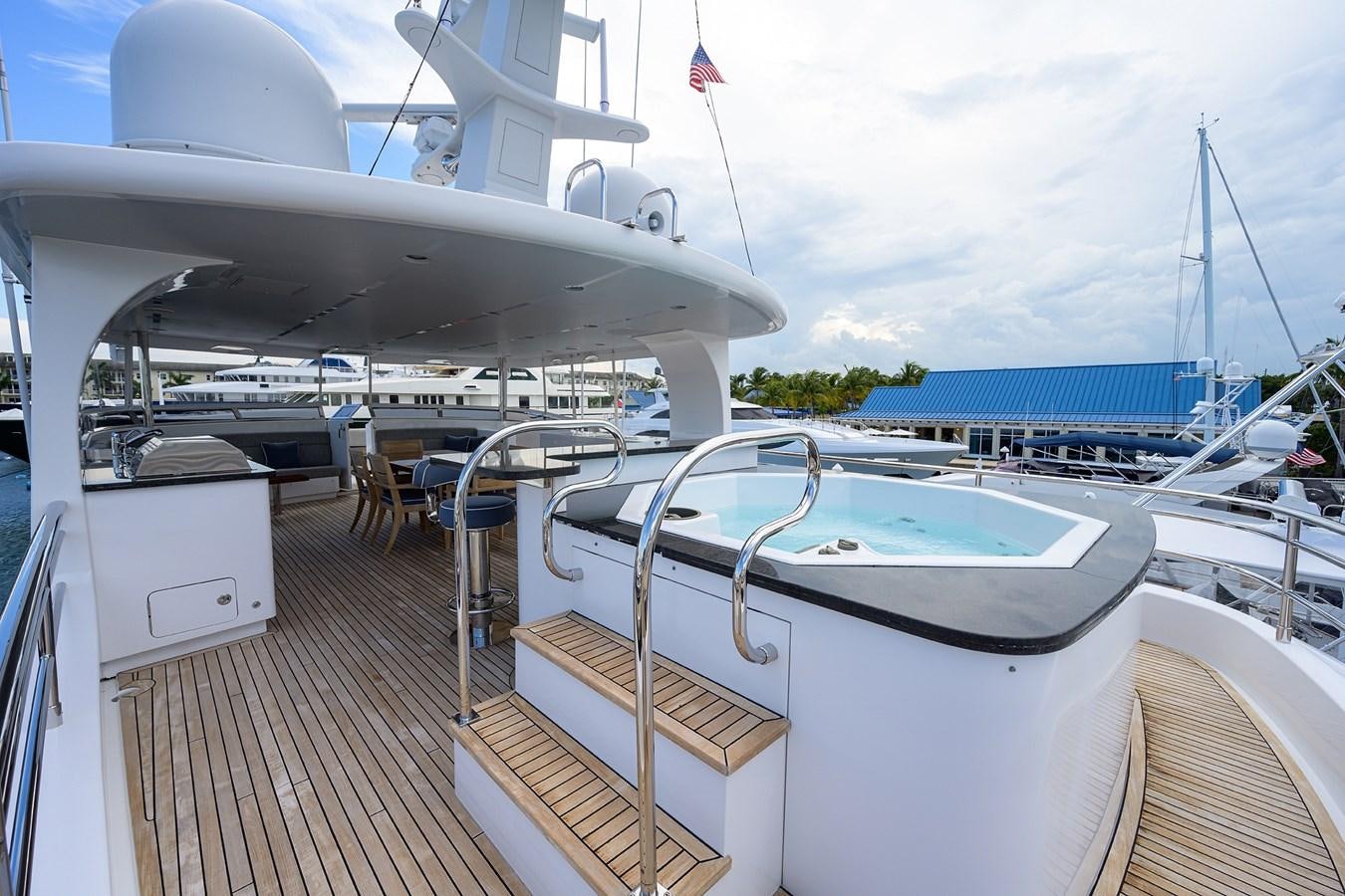 a boat on a deck aboard LACEY KAY Yacht for Sale