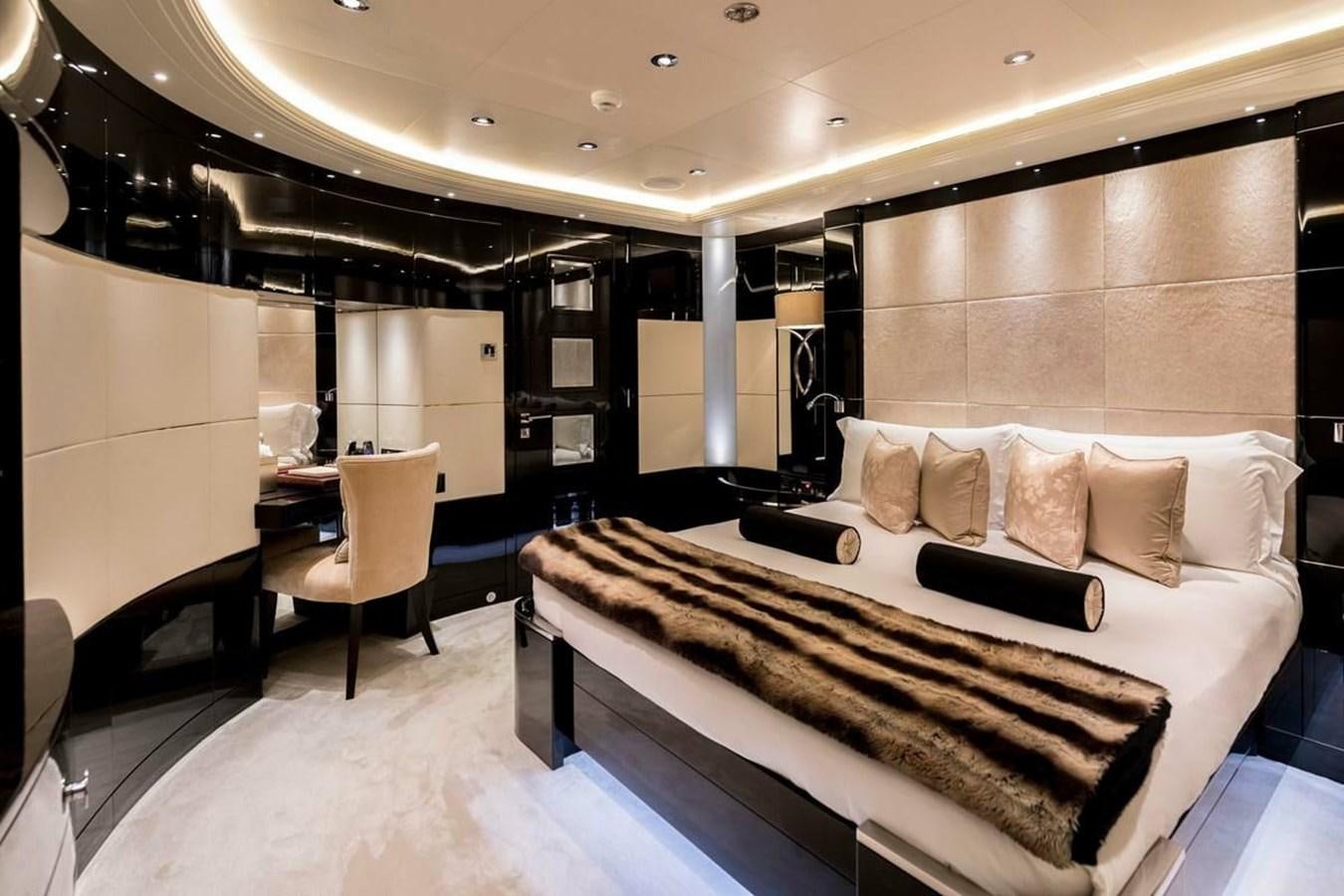 a large bed in a room aboard TALISMAN C Yacht for Sale