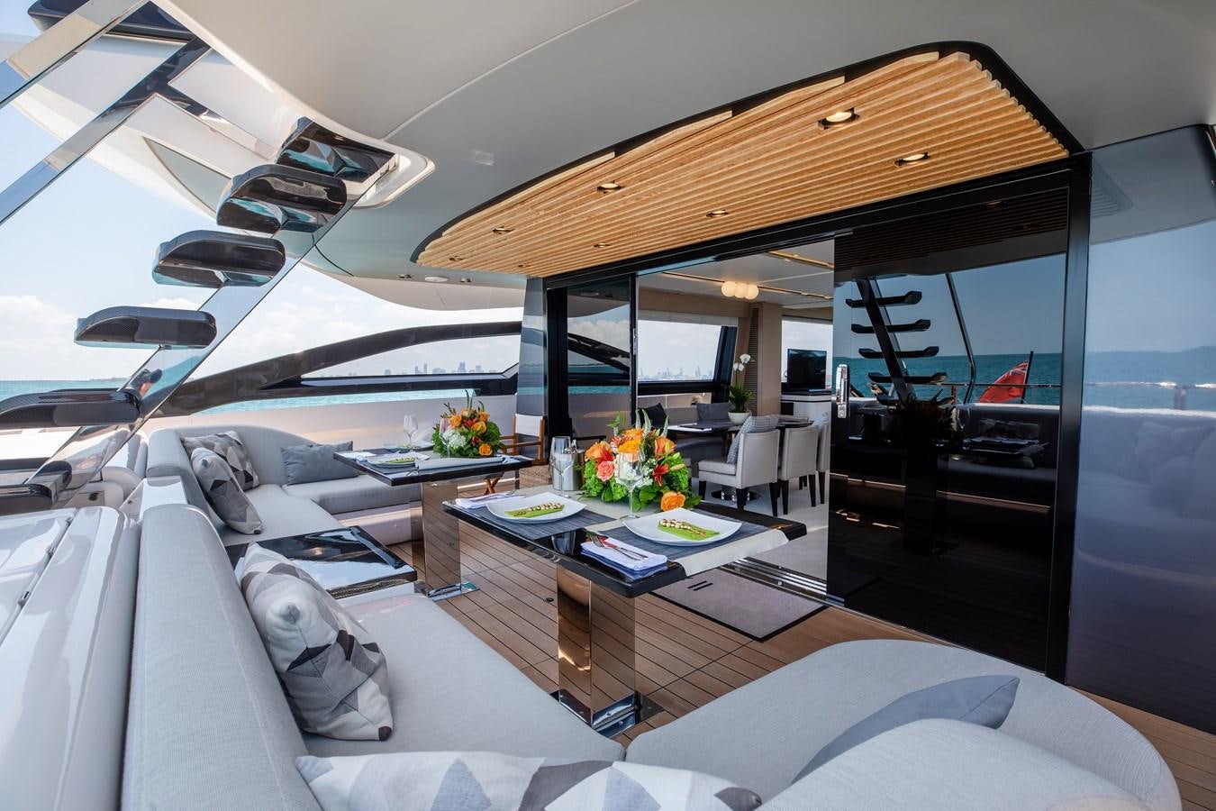 inside of a boat aboard BASH II Yacht for Sale