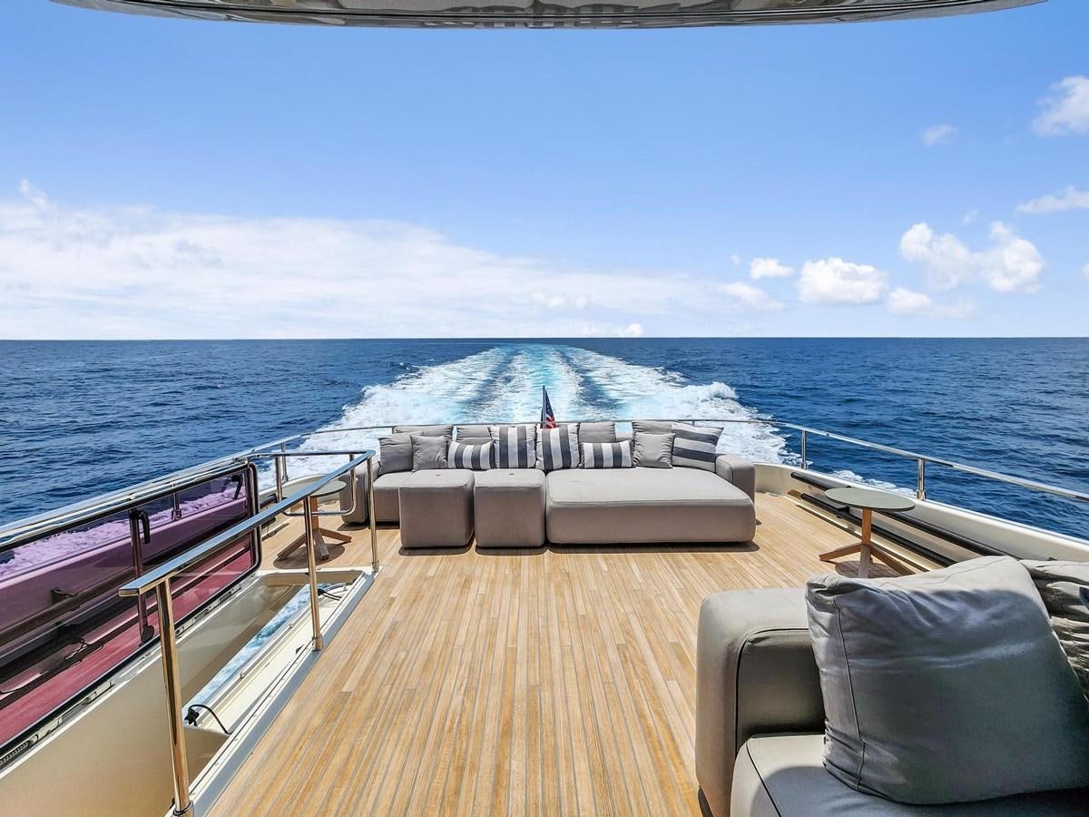 a deck with a view of the ocean and the ocean aboard XFAF8532J021 Yacht for Sale