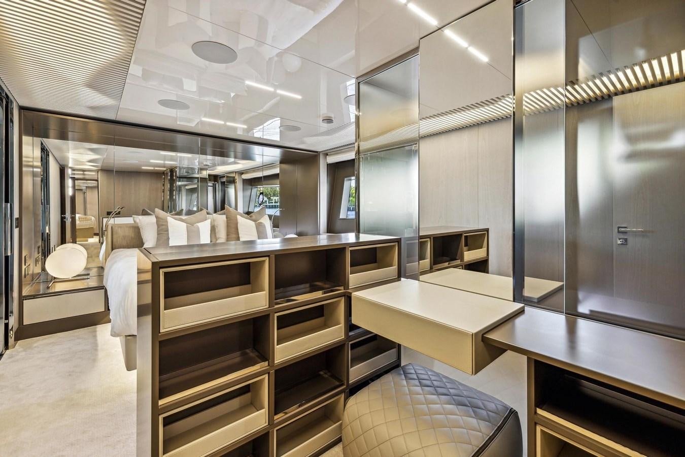 a room with a bed and a desk aboard XFAF8532J021 Yacht for Sale