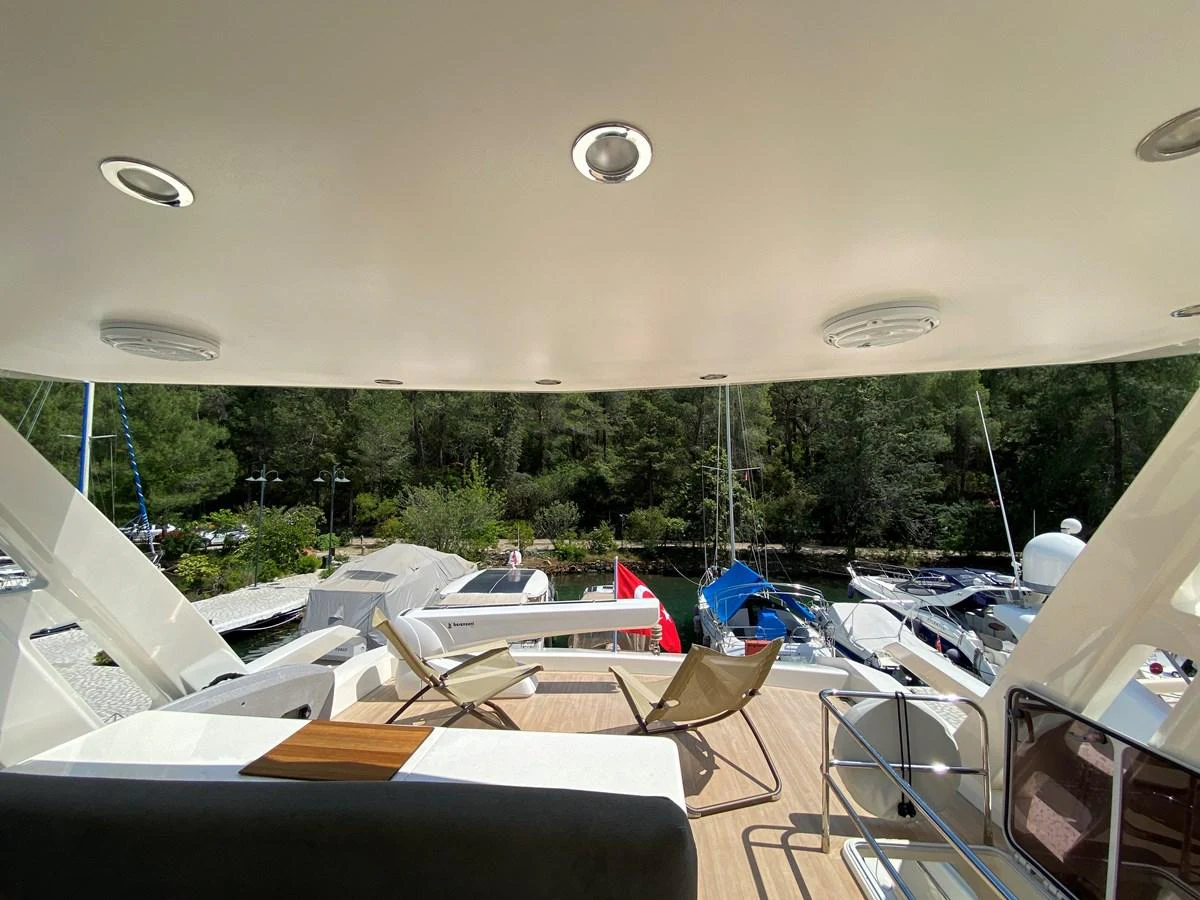 inside of a building with a large white ceiling and a large white ceiling aboard MR CORN Yacht for Sale