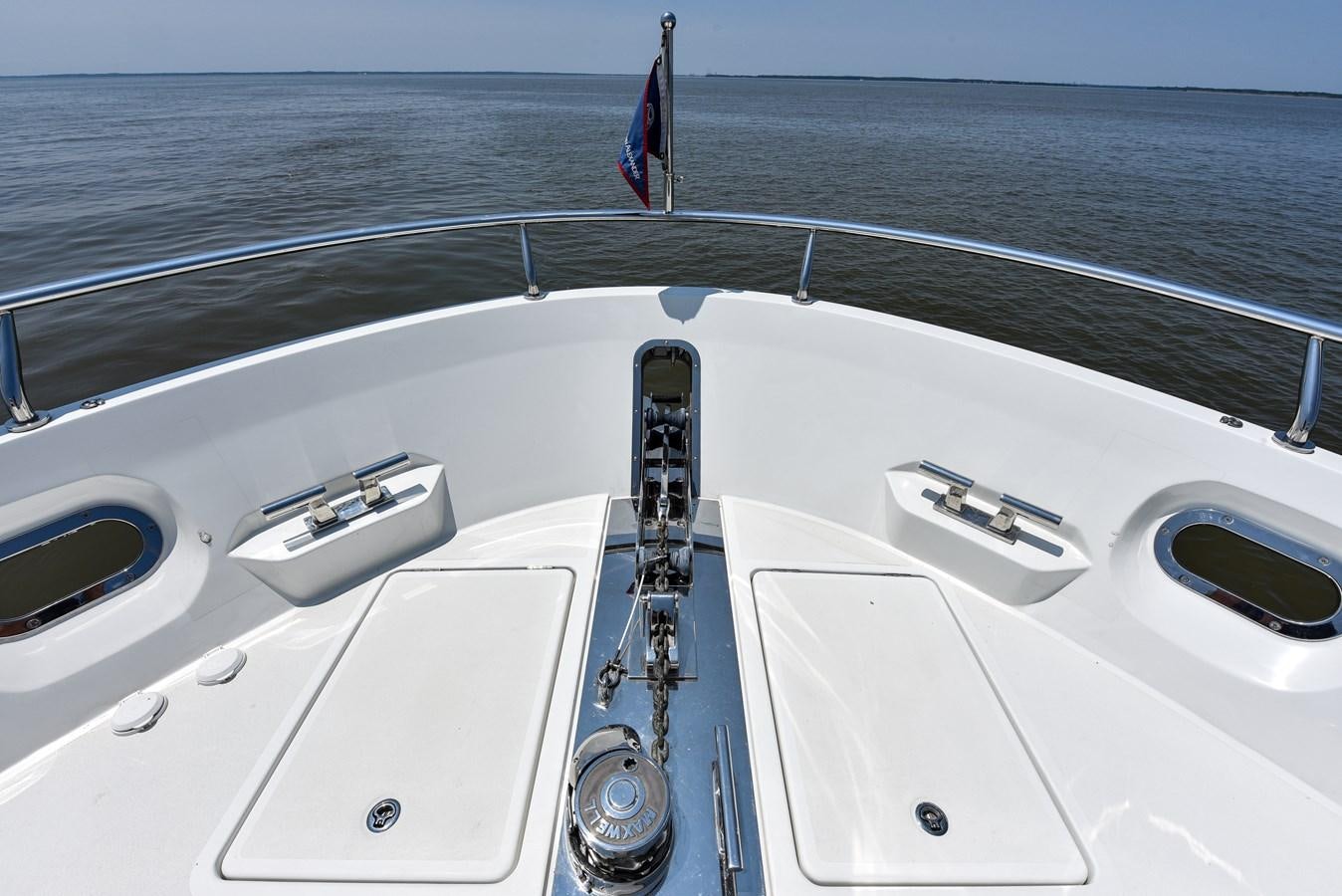 the front of a boat aboard 70E Yacht for Sale