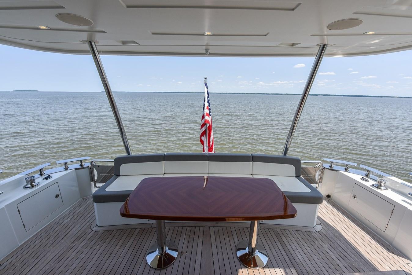 a table on a boat aboard 70E Yacht for Sale