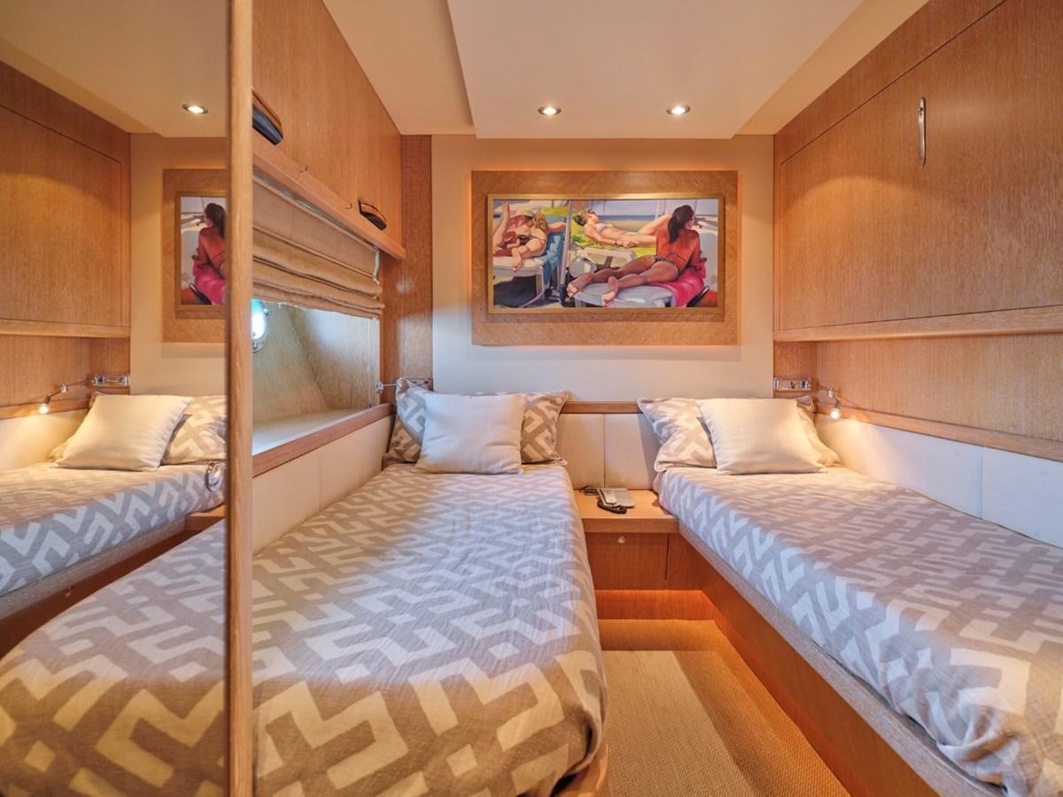 a couple of beds in a hotel room aboard HUNTING STAR Yacht for Sale