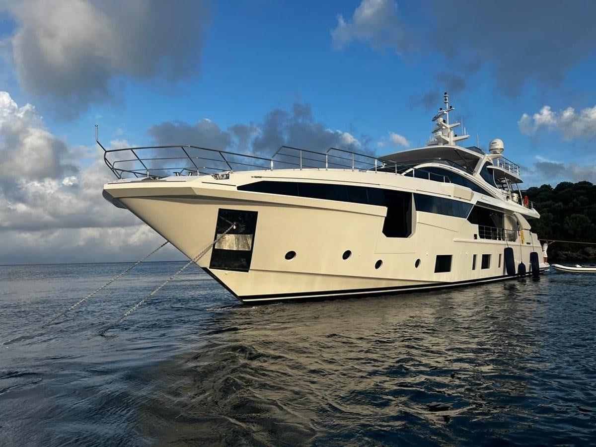 a white boat in the water aboard LOVE T Yacht for Sale