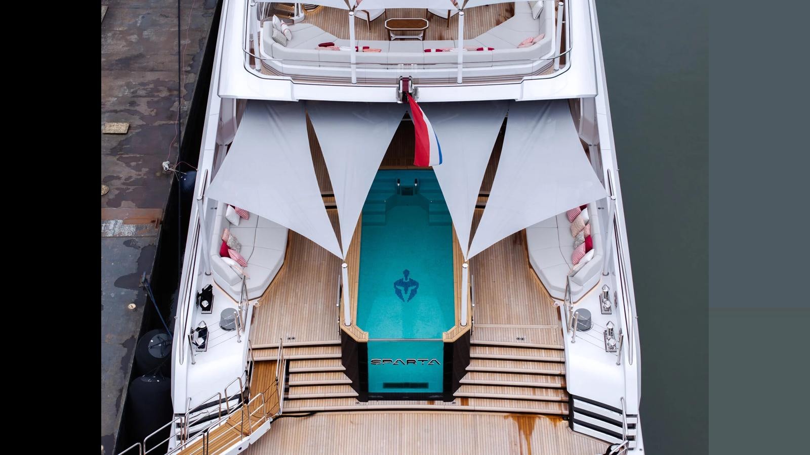 a space ship on a deck aboard SPARTA Yacht for Sale